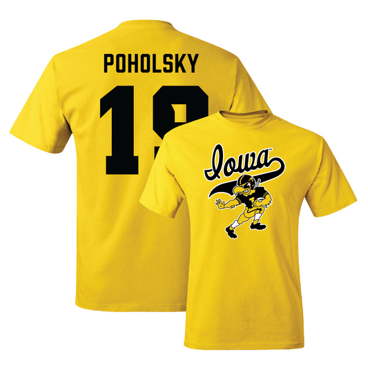 Gold Football Mascot Tee Youth Small / Tommy Poholsky | #19