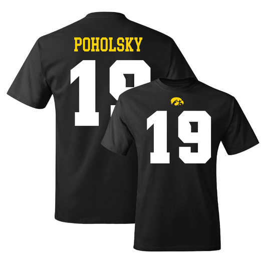 Black Football Shirsey Tee Youth Small / Tommy Poholsky | #19