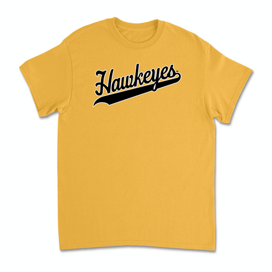 Gold Men's Basketball Script Tee - Payton Sandfort