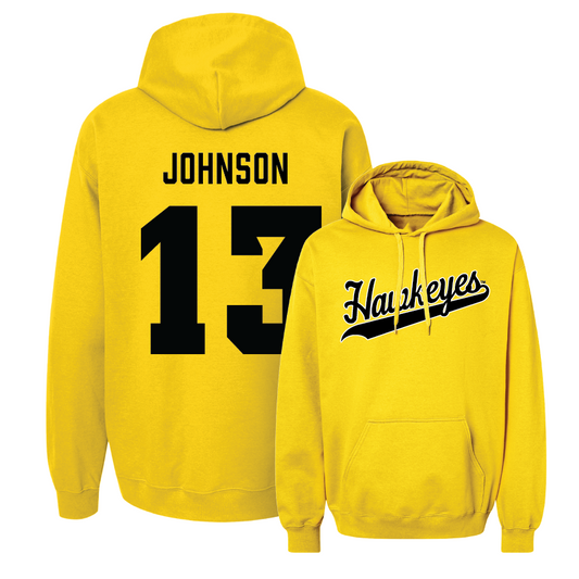 Gold Women's Basketball Script Hoodie  - Kennise Johnson