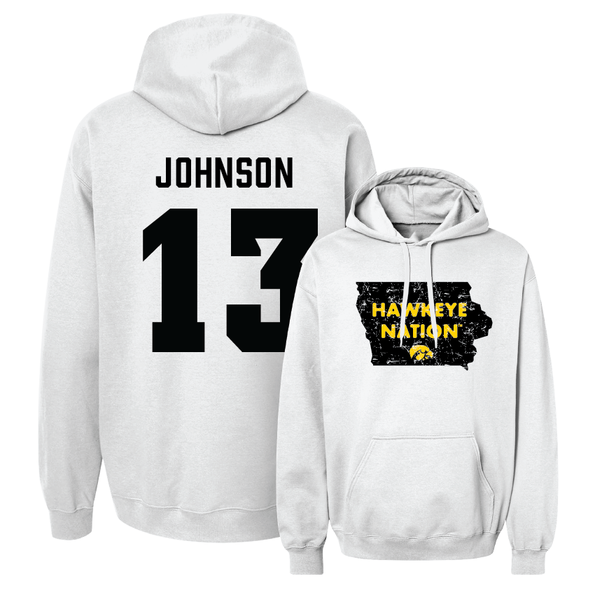 Women's Basketball White State Hoodie - Kennise Johnson