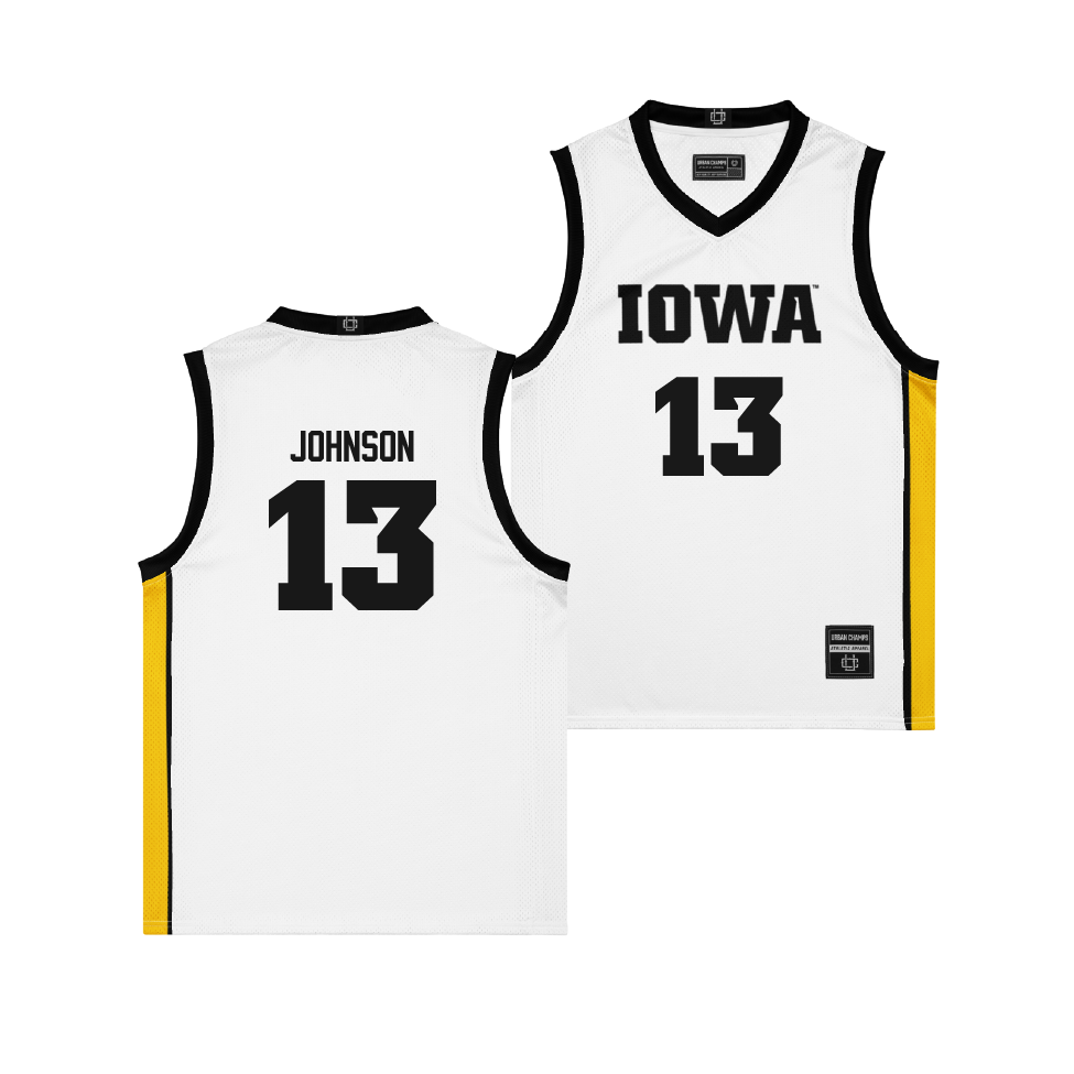 Iowa Women's Basketball White Jersey - Kennise Johnson