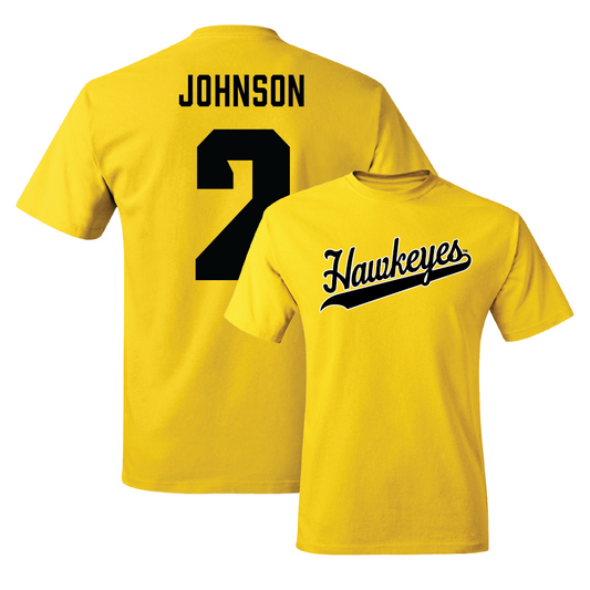 Gold Football Script Tee   - Kaleb Johnson