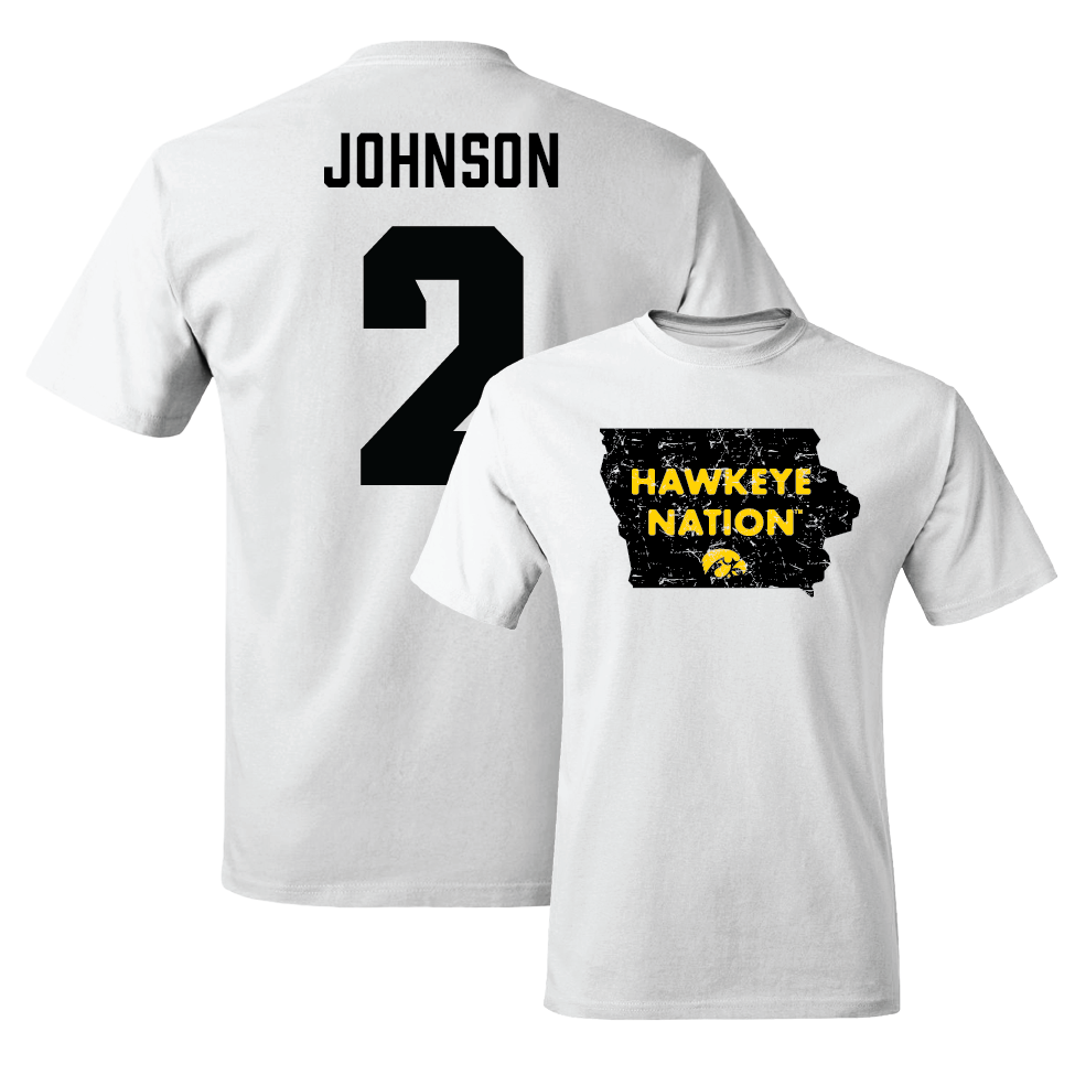 White Football State Comfort Colors Tee   - Kaleb Johnson