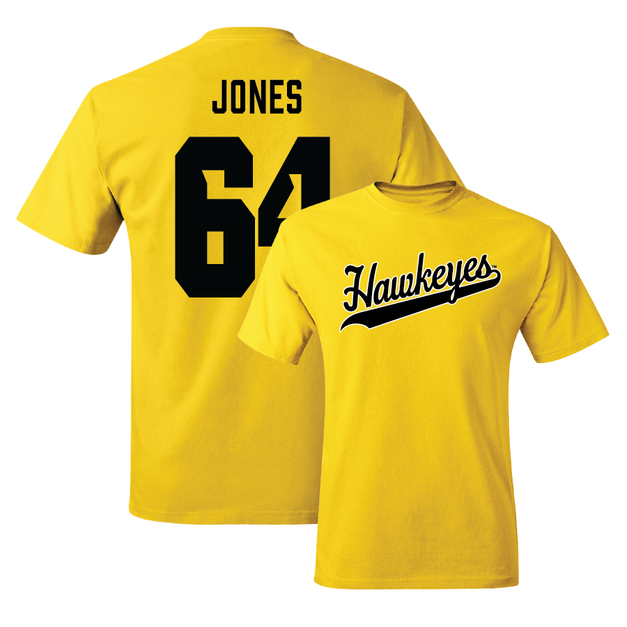 Gold Football Script Tee - Leighton Jones