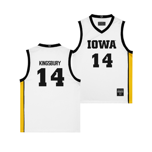 Iowa Men's Basketball White Jersey - Carter Kingsbury