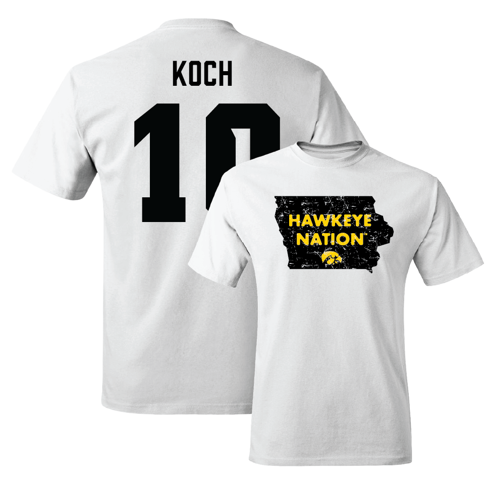 Men's Basketball White State Comfort Colors Tee  - Jacob Koch