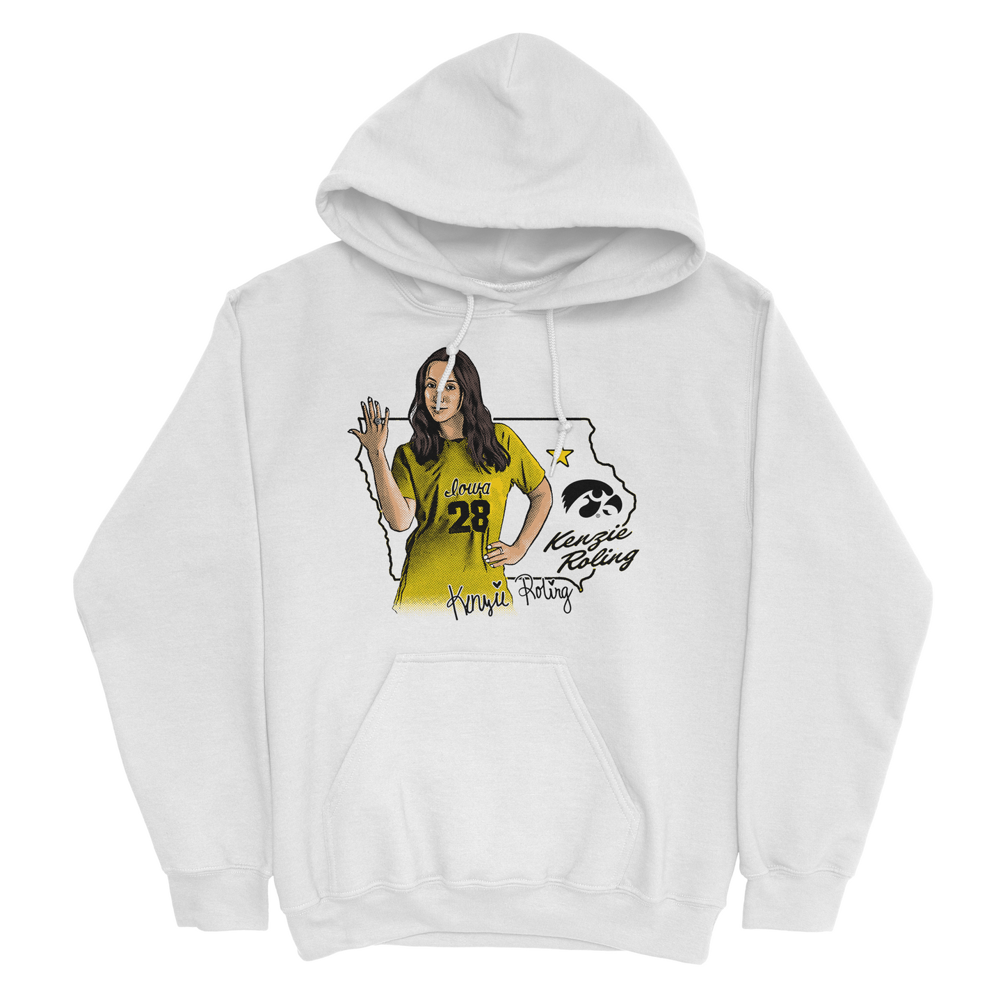 EXCLUSIVE RELEASE: Kenzie Roling Cartoon White Hoodie