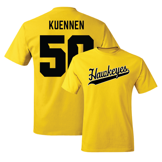 Gold Football Script Tee   - Ryan Kuennen