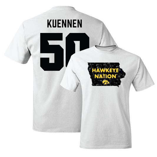 White Football State Comfort Colors Tee   - Ryan Kuennen