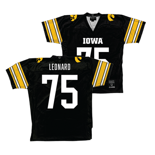 Iowa Black Football Jersey - Cannon Leonard