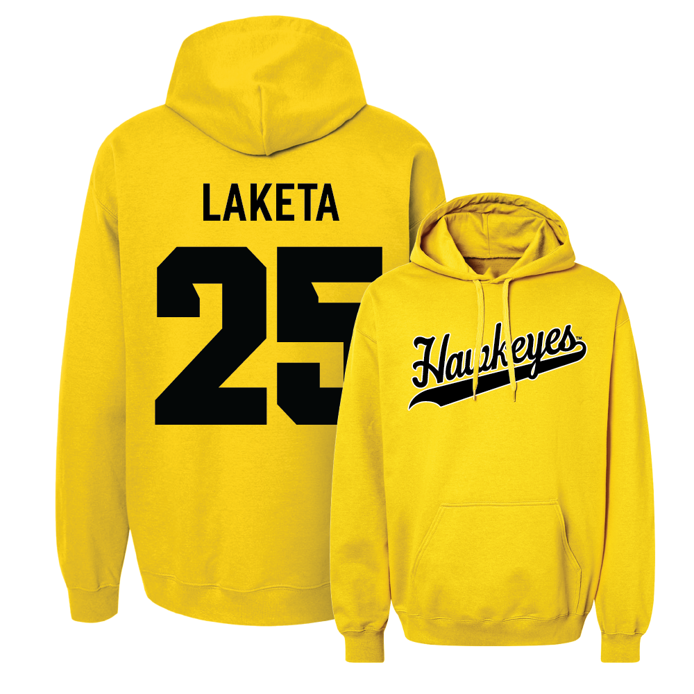 Gold Men's Basketball Script Hoodie - Luc Laketa