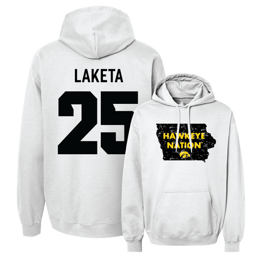 Men's Basketball White State Hoodie - Luc Laketa