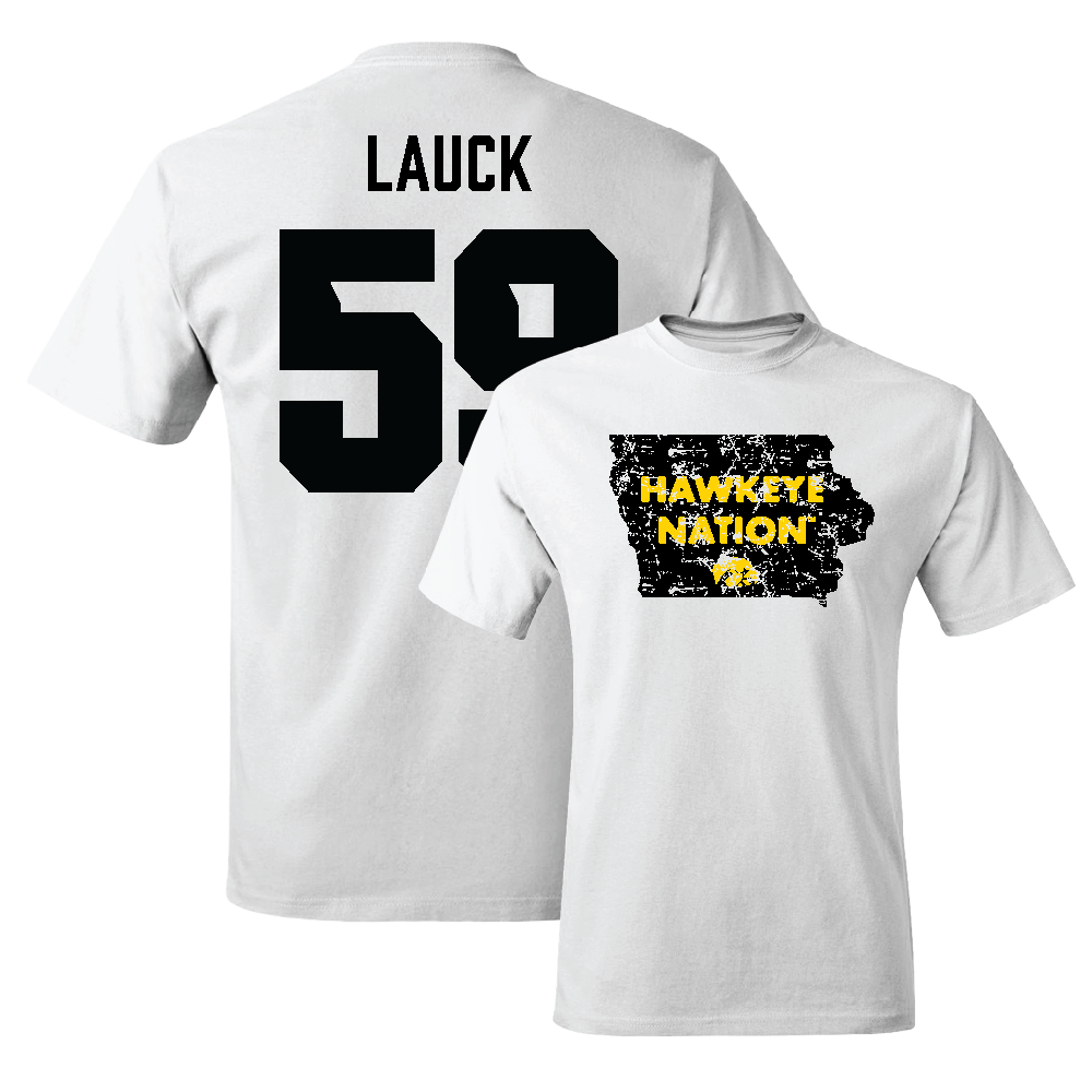 Football White State Comfort Colors Tee - Trevor Lauck