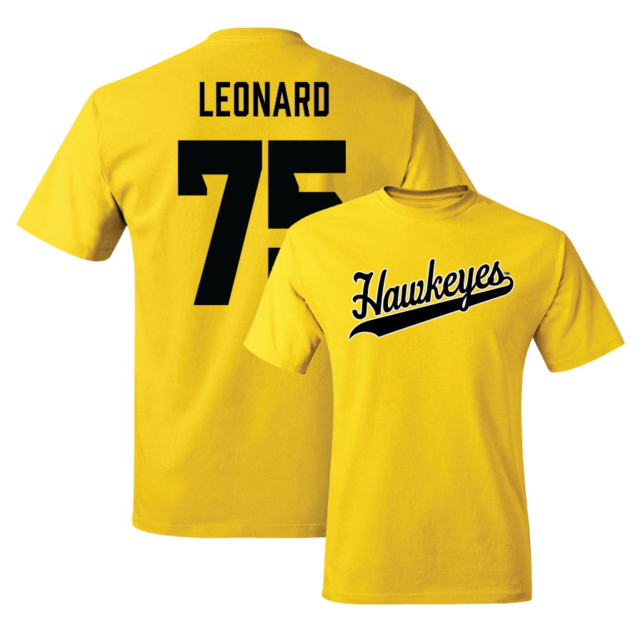 Gold Football Script Tee - Cannon Leonard