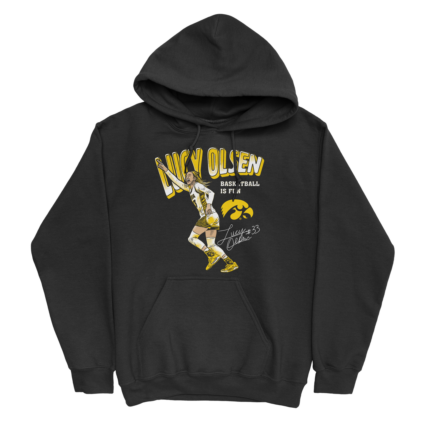 EXCLUSIVE RELEASE: Lucy Olsen "Basketball is Fun" Cartoon Black Hoodie