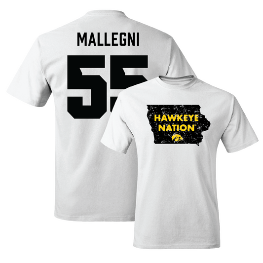 Women's Basketball White State Comfort Colors Tee  - Teagan Mallegni