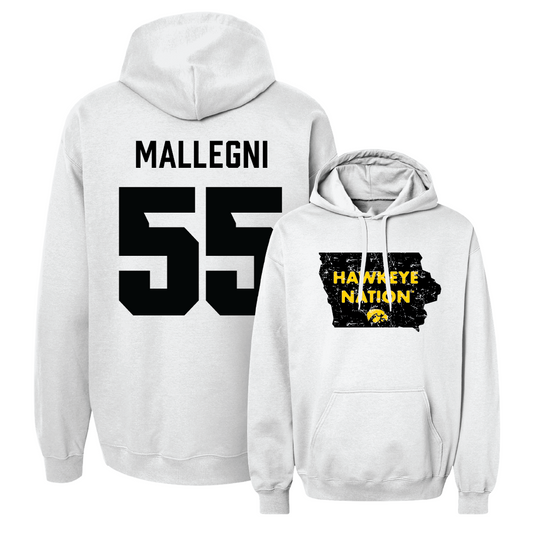 Women's Basketball White State Hoodie  - Teagan Mallegni