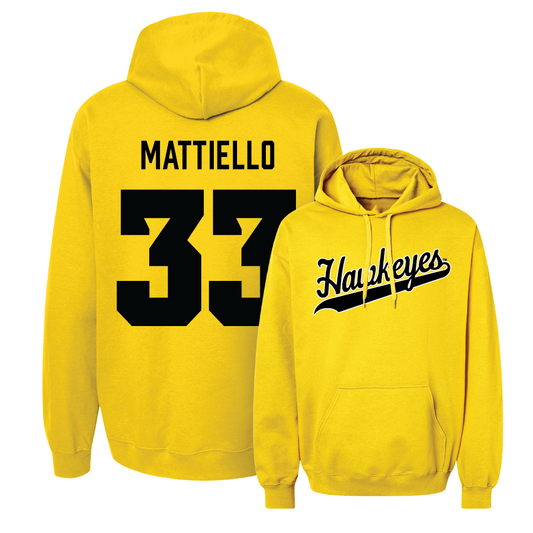 Gold Softball Script Hoodie - Echo Mattiello