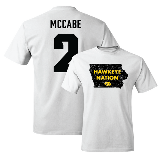 Women's Basketball White State Comfort Colors Tee - Taylor McCabe