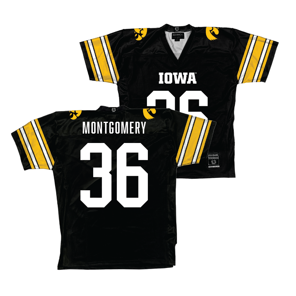 Black Iowa Football Jersey   - Jayden Montgomery