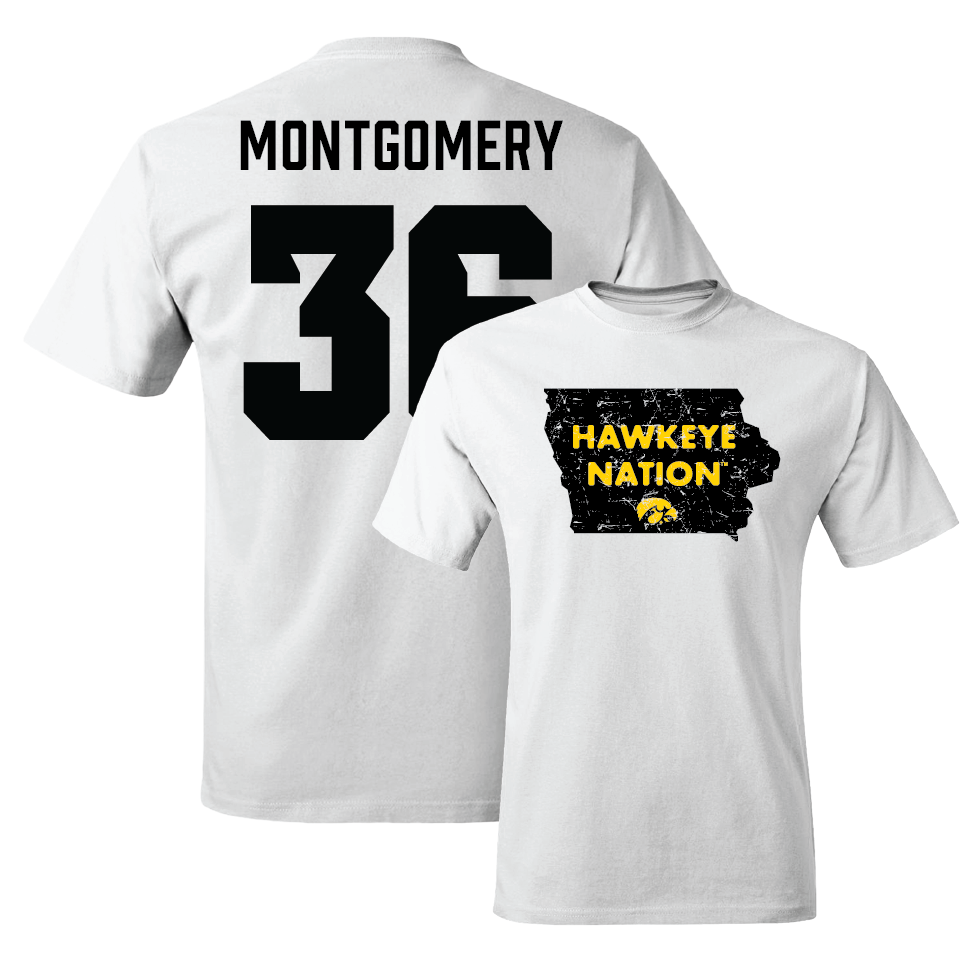 White Football State Comfort Colors Tee   - Jayden Montgomery