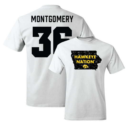 White Football State Comfort Colors Tee   - Jayden Montgomery