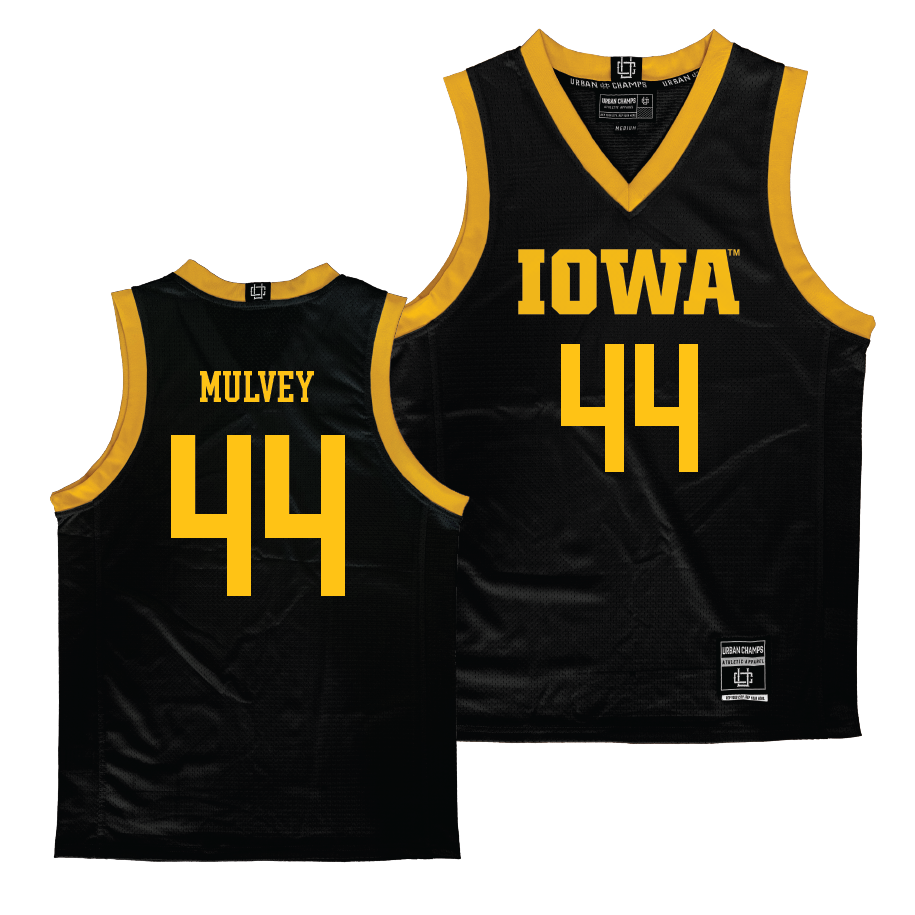 Iowa Men's Black Basketball Jersey - Riley Mulvey | #44