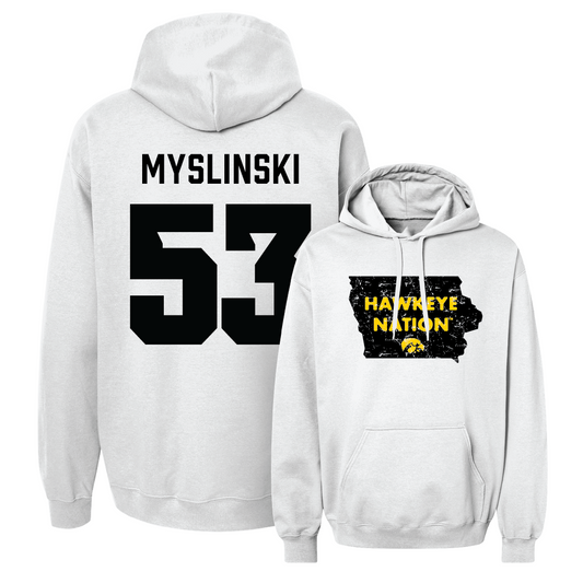 White Football State Hoodie   - Michael Myslinski