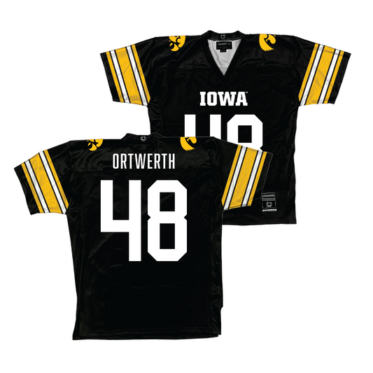 Black Iowa Football Jersey   - Zach Ortwerth