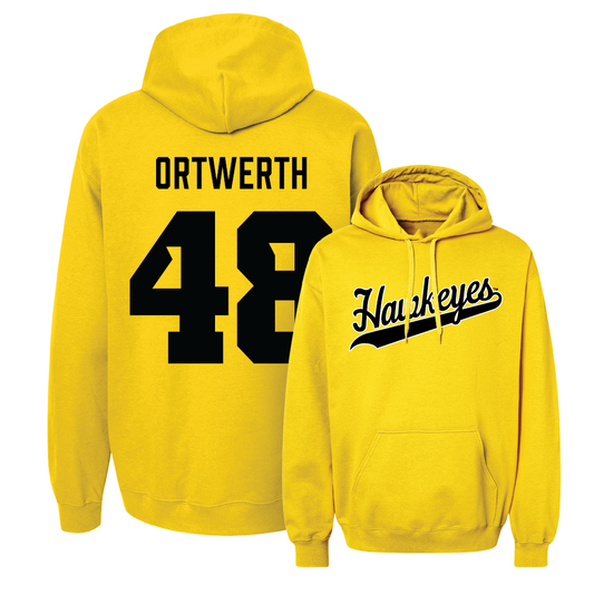 Gold Football Script Hoodie   - Zach Ortwerth