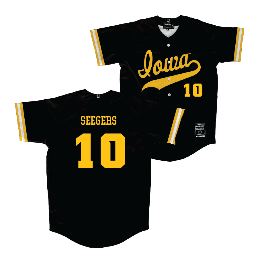 Iowa Baseball Black Jersey - Michael Seegers | #10