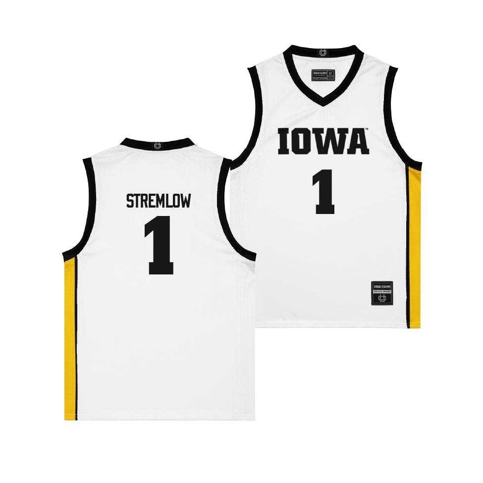 Iowa Women's Basketball White Jersey - Taylor Stremlow