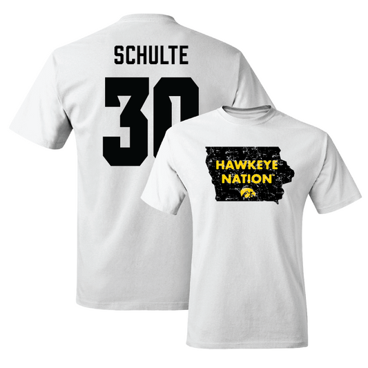White Football State Comfort Colors Tee - Quinn Schulte