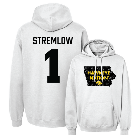 Women's Basketball White State Hoodie  - Taylor Stremlow