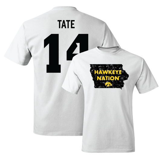 Football White State Comfort Colors Tee - Kahlil Tate