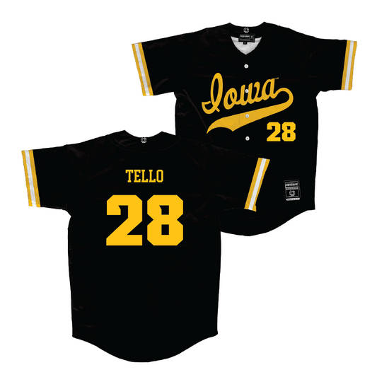 Iowa Baseball Black Jersey - Raider Tello | #28