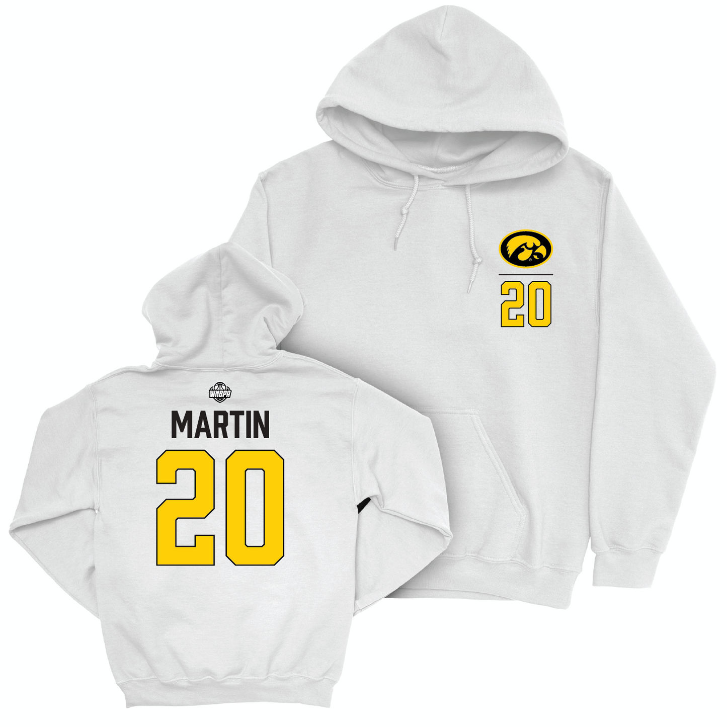 Legacy Collection: Iowa Women's Basketball White Logo Hoodie - Kate Martin | #20