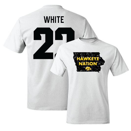 White Football State Comfort Colors Tee   - Max White