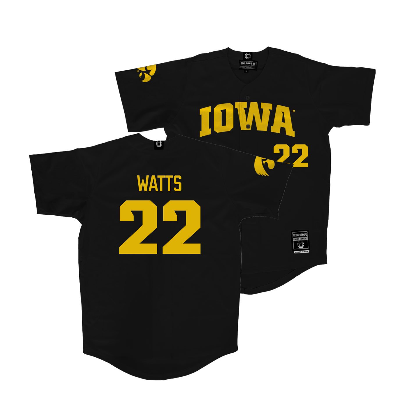 Iowa Baseball Black Jersey - Anthony Watts