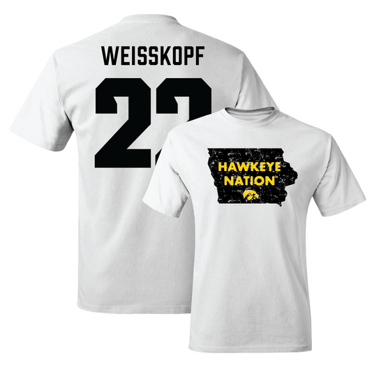 White Football State Comfort Colors Tee   - Derek Weisskopf