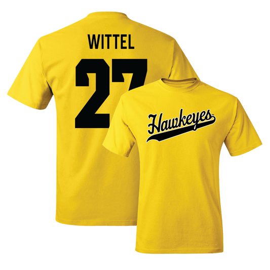 Gold Field Hockey Script Tee - Jacey Wittel