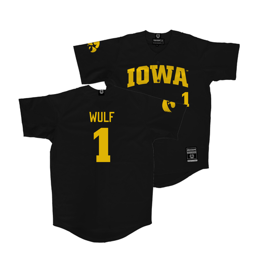 Iowa Baseball Black Jersey - Caleb Wulf