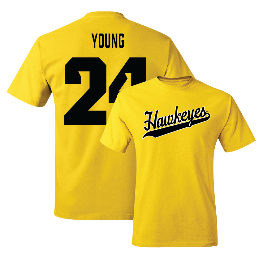 Gold Softball Script Tee - Jena Young