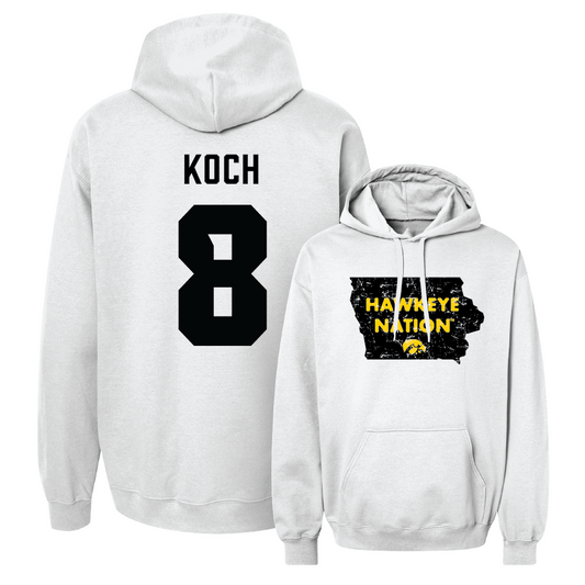 Men's Basketball White State Hoodie  - Cooper Koch